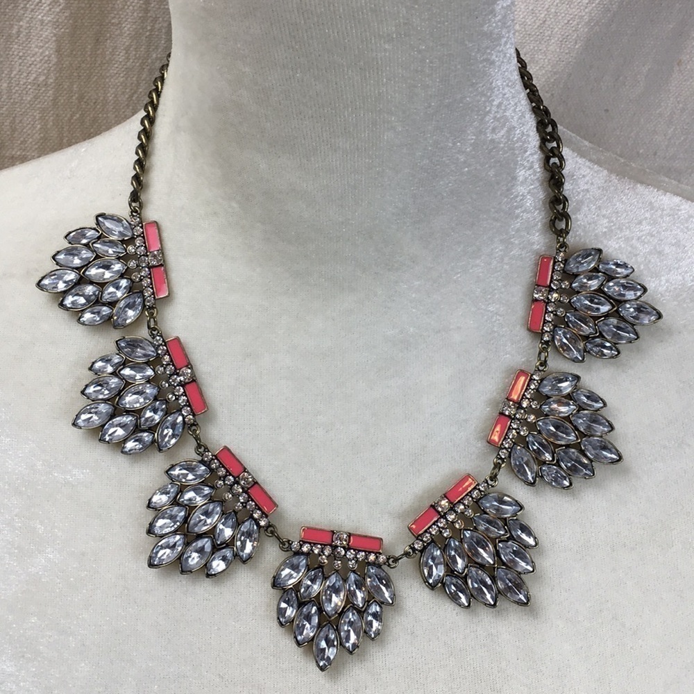 Bauble Bar Enamel rhinestone statement necklace